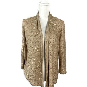 Alfred Dunner Sequin Open Cardigan Petite Medium